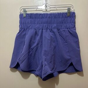 Chic High Waist Women's Shorts in Purple